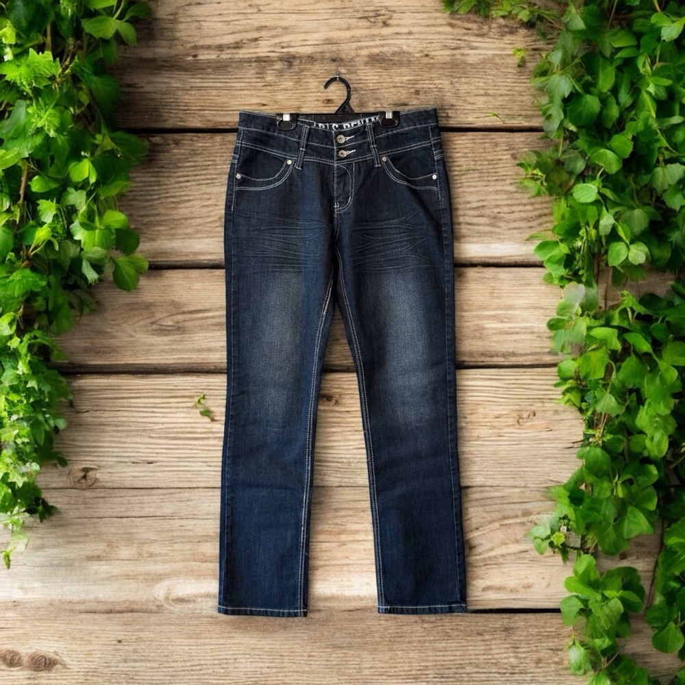 Lois Denim Dark Wash Blue Straight Leg Jeans with Classic Style